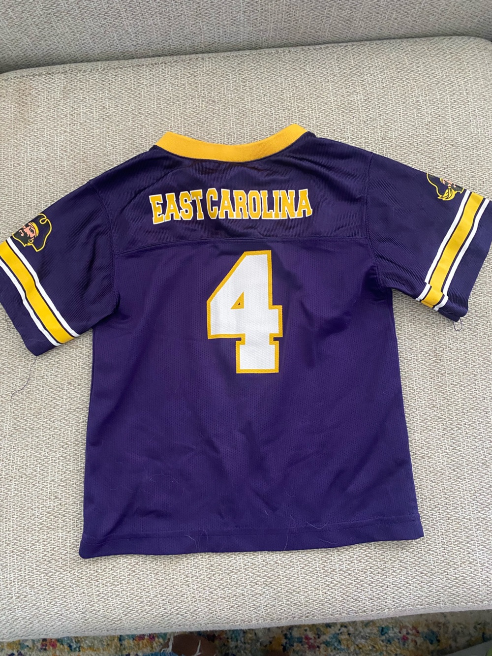 ECU Purple & Gold Kids Football Jersey - Number 4